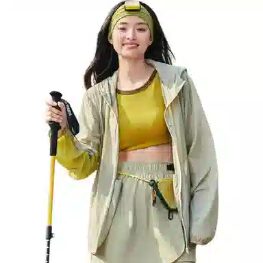 特步 户外系列 拼色百搭舒适简约风衣 男女同款 沙豆绿