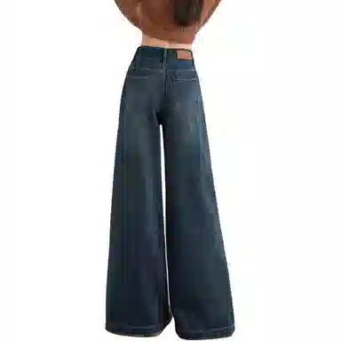 怪力萝莉 宽松高腰时尚牛仔裤 女款 复古蓝