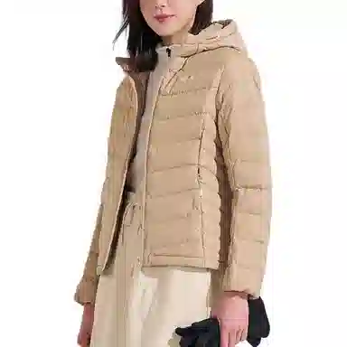 探路者 舒适耐磨透气保暖羽绒服 女款 原木色