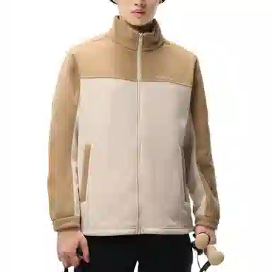 探路者  舒适休闲可脱卸帽三合一  防水防风透气防静电保暖冲锋衣 男女同款 原木色\米色