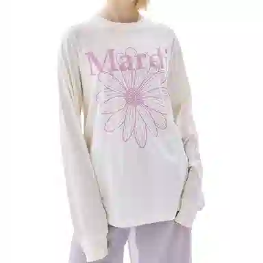 MARDI MERCREDI TSHIRT LONG SLEEVE FLOWERMARDI_CREAM PINKLAVENDER FW25T