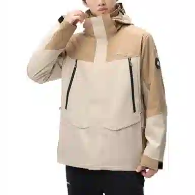 探路者  舒适休闲可脱卸帽三合一  防水防风透气防静电保暖冲锋衣 男女同款 原木色\米色