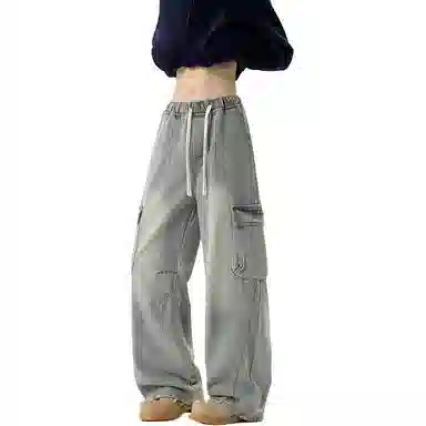 马员外 秋季情侣款长裤牛仔裤 男女同款