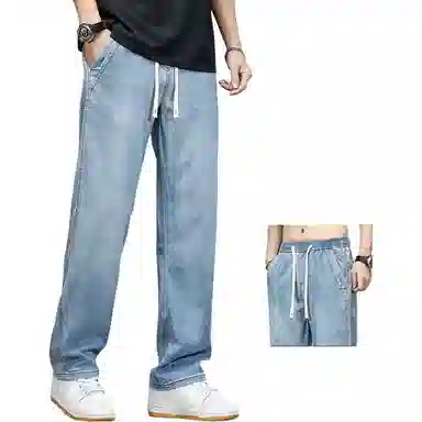 金盾 夏季凉感宽松长裤牛仔裤 男款