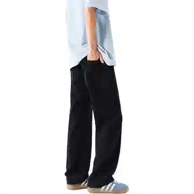 欧迪芬 美式复古学院风运动风潮流水洗做旧纯色高街直垂感重工舒适百搭时尚柔软宽松休闲裤半显高显瘦无性别主义长裤牛仔裤 男女同款