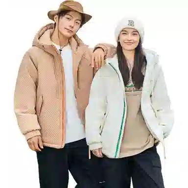 鸭鸭 冬季时尚百搭纯色保暖舒适休闲连帽羽绒服 男女同款