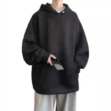悍戈 美式复古简约舒适慵懒通勤百搭连帽套头卫衣 男女同款