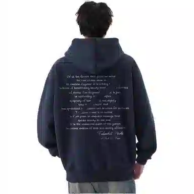图兰朵 日系潮牌纯色简约基础款字母印花情侣外套潮流休闲重磅宽松时尚卫衣 男女同款