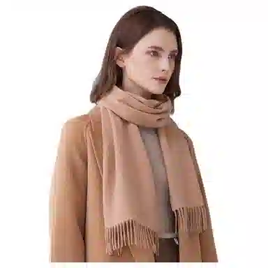 恒源祥 纯色加厚保暖 山羊绒 绒线围巾 女款