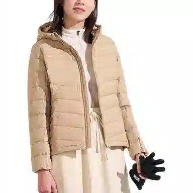 探路者 舒适耐磨透气保暖羽绒服 女款 原木色