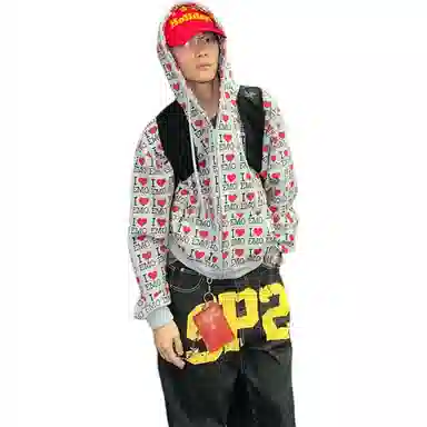 UPWARD LAB Vintage Camo Zip Hoodie