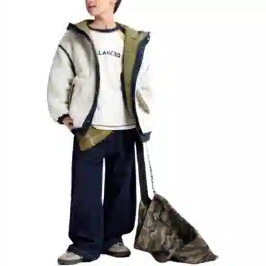 左西绒感外套 加绒保暖连帽透气 儿童款