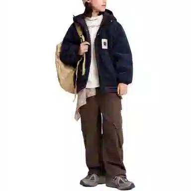 左西绒感外套 加绒保暖连帽透气 儿童款