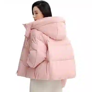 鸭鸭 经典百搭秋冬休闲时尚简约防风保暖连帽小个子短款羽绒服 女款