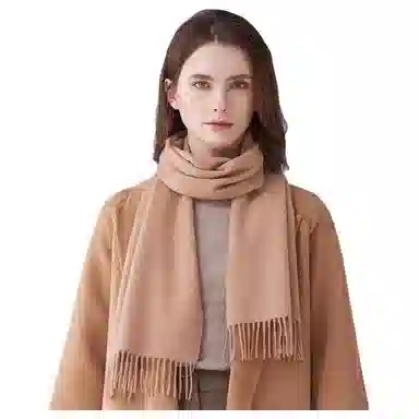 恒源祥 纯色加厚保暖 山羊绒 绒线围巾 女款