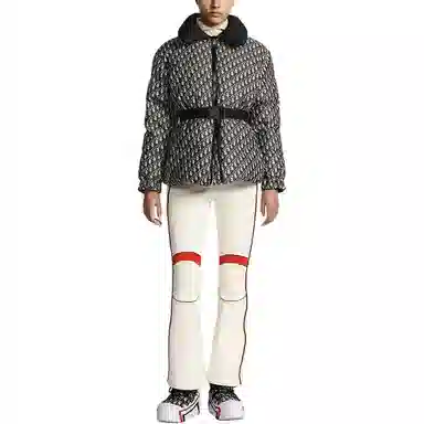 DIOR FW22 Colorblock Stripe Ski Pants Beige