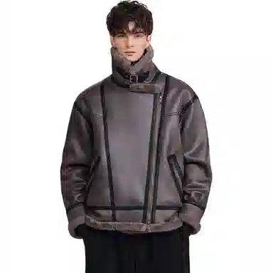 WILD LEADER Vintage Biker Jacket Khaki