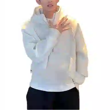 拓菲 美式潮牌高街半拉链连帽男秋季运动休闲帽衫百搭宽松情侣外套卫衣 男女同款