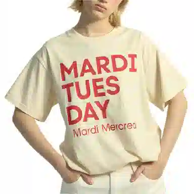 MARDI MERCREDI TSHIRT DU MARDI_BUTTER RED FW25T