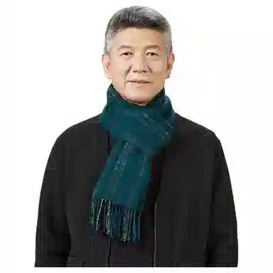 恒源祥 横条保暖 山羊绒 绒线围巾 男款