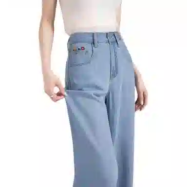 【dme】 夏季薄款宽松显瘦拖地直筒裤牛仔裤 女款