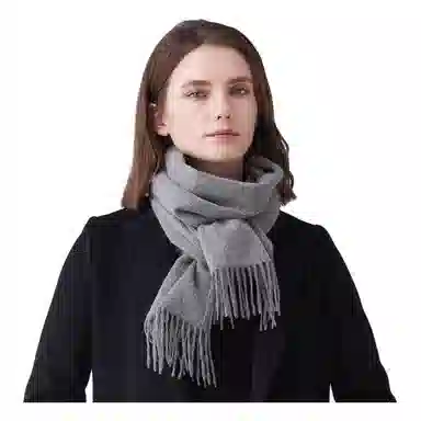 恒源祥 纯色加厚保暖 山羊绒 绒线围巾 女款