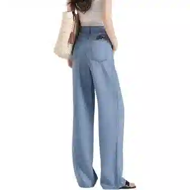 【dme】 夏季薄款宽松显瘦拖地直筒裤牛仔裤 女款