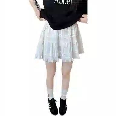 黛尔佳人 夏季芭蕾风显瘦蛋糕裙女高腰半身裙休闲短裙 女款 白色