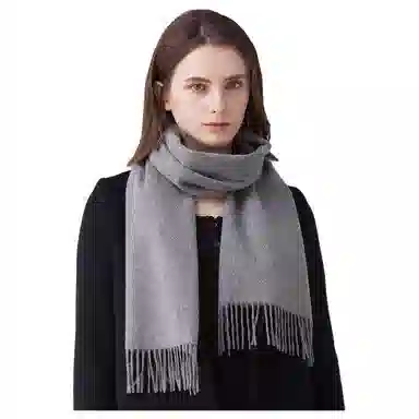 恒源祥 纯色加厚保暖 山羊绒 绒线围巾 女款