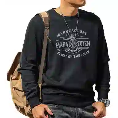 季言 美式舒适时尚印花高端卫衣 男款