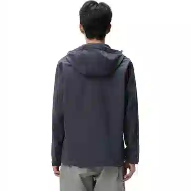 探路者 休闲舒适纯色连帽简约夹克外套 男款 蓝岩黑