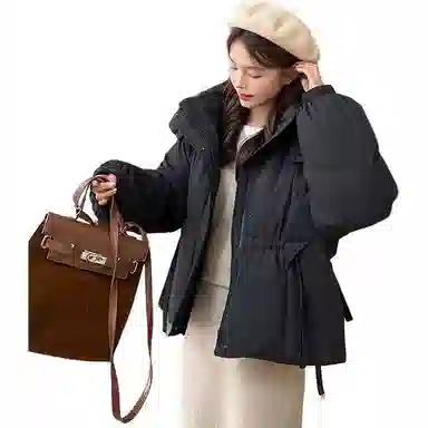 鸭鸭 短款时尚都市秋冬款小个子宽松保暖连帽鸭绒羽绒服 女款