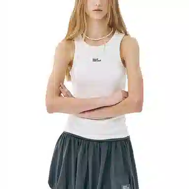 MARDI MERCREDI SS25 TANK RACER ESSENTIAL_CREAM BLACK