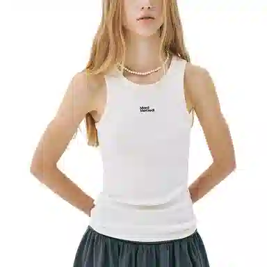 MARDI MERCREDI SS25 TANK RACER ESSENTIAL_CREAM BLACK