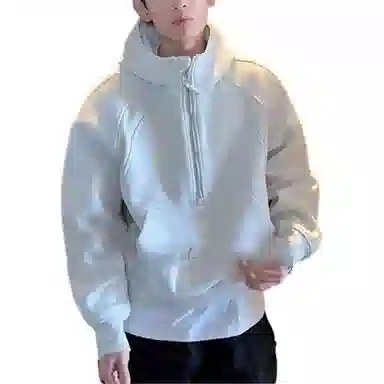 拓菲 美式潮牌高街半拉链连帽男秋季运动休闲帽衫百搭宽松情侣外套卫衣 男女同款