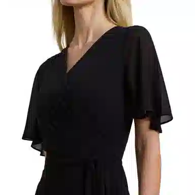 Lauren Ralph Lauren Slim Fit Belted Dress Black