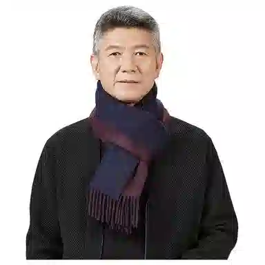 恒源祥 粗纺双面素色水纹 山羊绒 绒线围巾 男款