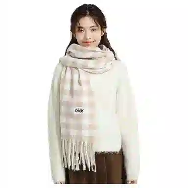 匹克 千鸟格  高级感氛围感穿搭小香风保暖防风防寒加厚套装 绒线围巾 女款