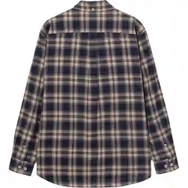 Dunst UNISEX CHECK FLANNEL SHIRT NAVY