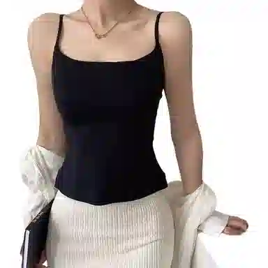 品彩 纯色无痕半固定杯式舒适吊带 女款