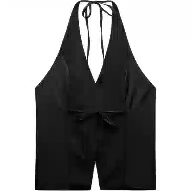 ZARA Halter V-Neck Tie Back Top