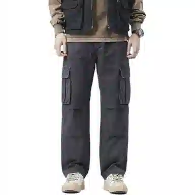 希越 重磅水洗痞帅拼接工装纯色休闲裤 男款