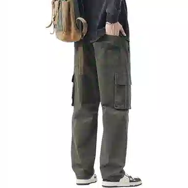 希越 重磅水洗痞帅拼接工装纯色休闲裤 男款