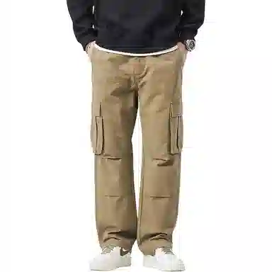 希越 重磅水洗痞帅拼接工装纯色休闲裤 男款