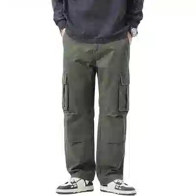 希越 重磅水洗痞帅拼接工装纯色休闲裤 男款