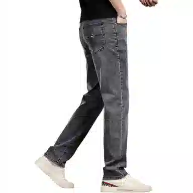 贵色 高街直筒时尚百搭休闲复古水洗做旧修身中腰显瘦牛仔裤 男女同款