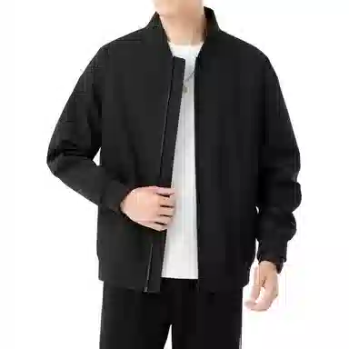 零氏 韩版纯色简约设计春秋款棒球服青年潮流休闲百搭大码长袖夹克 男女同款