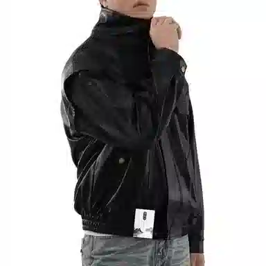 【美式复古短款廓形机车皮衣】布客行 赛博朋克痞帅狂野硬朗摇滚叛逆霸气不羁防水防风做旧质感英伦学院风翻领百搭外套  夹克 男女同款