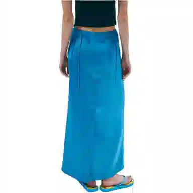 MARDI MERCREDI SS25 MAXI NATURAL STONE SKIRT_BLUE