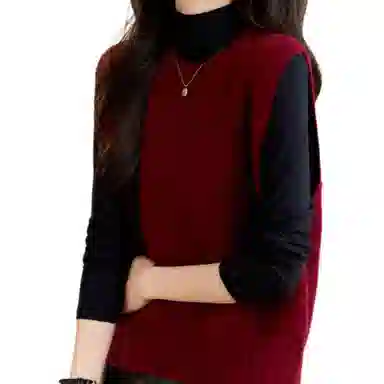 曲韩 简约休闲舒适气质通勤无袖针织衫 女款